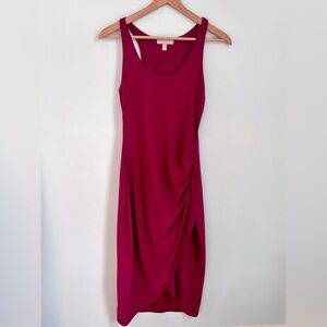 Chelsea28 Magenta Rouched Midi Dress XS